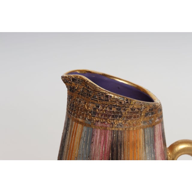 Vintage Italian Modernist Gilt Ceramic "Seta" Pitcher by Aldo Londi for Bitossi For Sale - Image 11 of 18