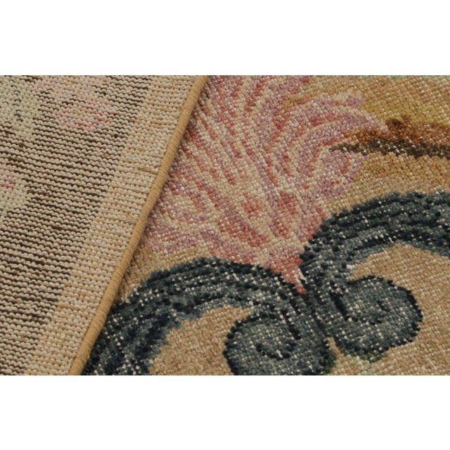 Textile Rug & Kilim’s Contemporary Rug With Floral Patterns in Green Blue and Pink For Sale - Image 7 of 7