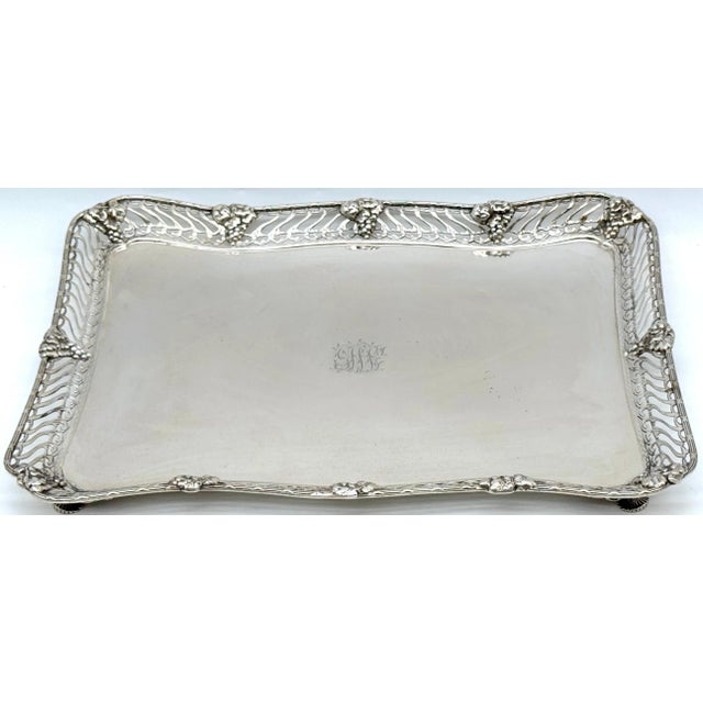 Early 20th Century Tiffany & Co. Sterling Tray Grape & Vine Design Influences Paulding Farnham For Sale - Image 5 of 12