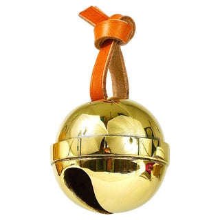 Handcrafted Jingle Bell #5039 Paperweight in Brass, Leather attributed to Carl Auböck, Austria, 2022 For Sale
