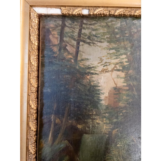 19th Century American Hudson River School Waterfall Landscape Painting For Sale - Image 4 of 11