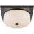 Newhouse Circular Flush Mount in Bronze with White Glass Designer: Thomas O'Brien Mounting: Flush Shade Detail: White...