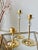 Metal Late 20th-Century Graduated Brass & Lead Crystal Tulip Candlesticks - Set of 3 For Sale - Image 7 of 13