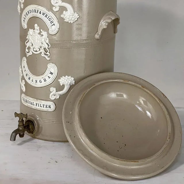 19th Century English Earthenware Water Dispenser for Charcoal Filter For Sale - Image 12 of 13