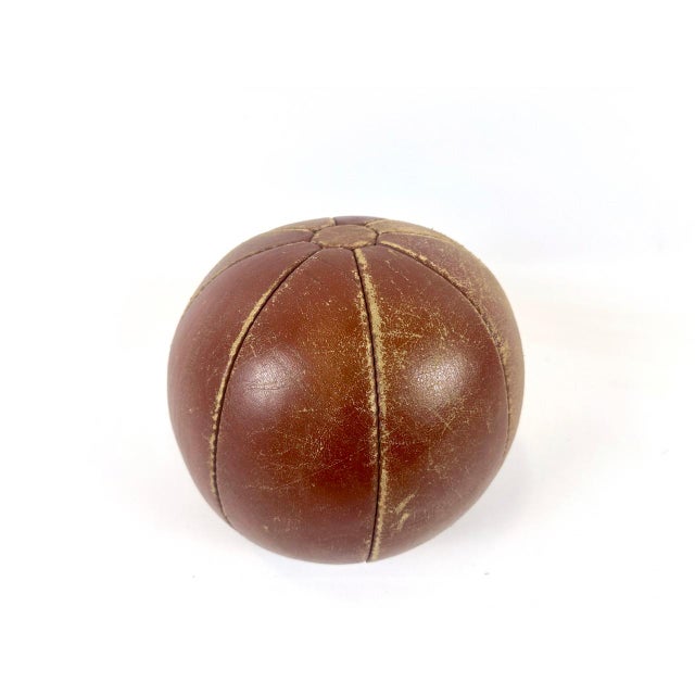 1950s Leather Medicine Ball, Poland, 1950s For Sale - Image 5 of 6