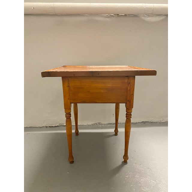 Brown Antique Pine Table | Accent Side Table | Late 1800s Early 1900s For Sale - Image 8 of 13