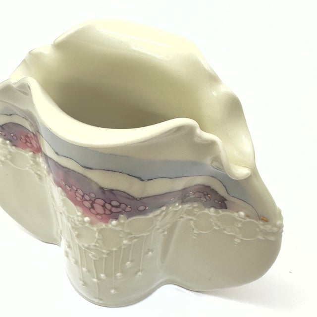 White Distinctive Slender Artisanal Pottery Vase by Carolyn Carroll, Signed For Sale - Image 8 of 13