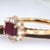 Metal 6x4mm Mozambique Ruby and Natural Diamond Ring in Solid 14k Yellow Gold, Size 6.75 For Sale - Image 7 of 7