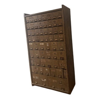 Antique w.c. Heller Industrial Hardware Store Cabinet Early 20th Century For Sale