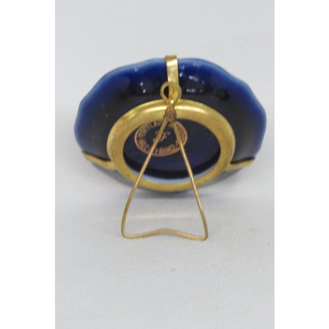 Late 19th Century Limoges France Miniature Porcelain Plate Cobalt Blue Couple Courting Cameo 4732b For Sale - Image 5 of 9