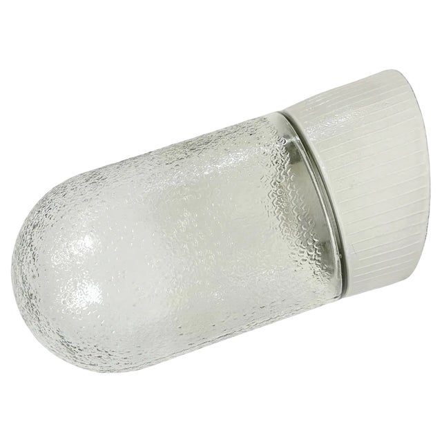 Vintage White Porcelain Wall Light, 1970s For Sale