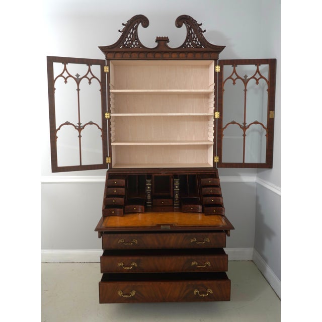 Chippendale Maitland-Smith Mahogany Chippendale Style Secretary Desk For Sale - Image 3 of 18