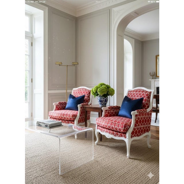 Quadrille Red Brighton Reverse 300426f Fabric Gorgeous 5 Yards For Sale - Image 9 of 9