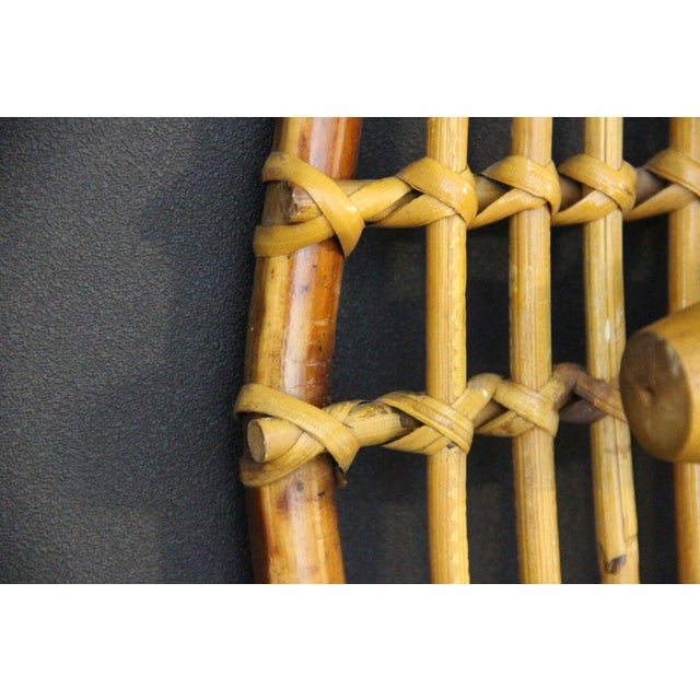 Beige Rattan and Bamboo Coat Rack with Mirror in the style of Franco Albini, Italy, 1960s, Set of 2 For Sale - Image 8 of 12