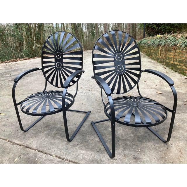 Mediterranean Mid 20th Century Francois Carre King Cantilever Bouncer Rockers - A Pair, Restored For Sale - Image 3 of 9