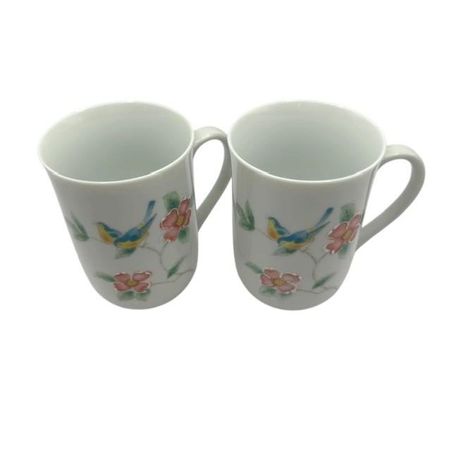 Otagiri Company Vintage 1970s Otagiri Japan "Floral Mist" Coffee Mugs - Set of 2 For Sale - Image 4 of 9