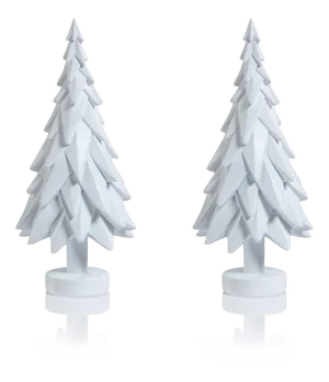 Patrice 6.75" Tall White Decorative Spruce Trees, Set of 2