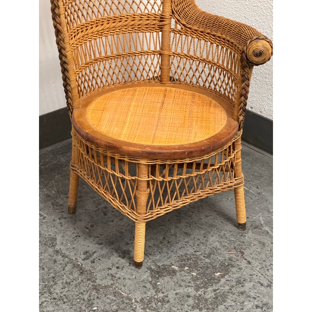 Woven Rattan Armchair, Vintage For Sale - Image 10 of 12