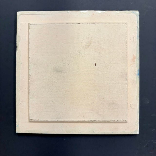 Ceramic Vintage Turkish Handcrafted Ceramic Tile – “Allah Mashallah” Islamic Calligraphy – Floral Geometric Design – 5 3/4” Square Wall Decor For Sale - Image 7 of 8