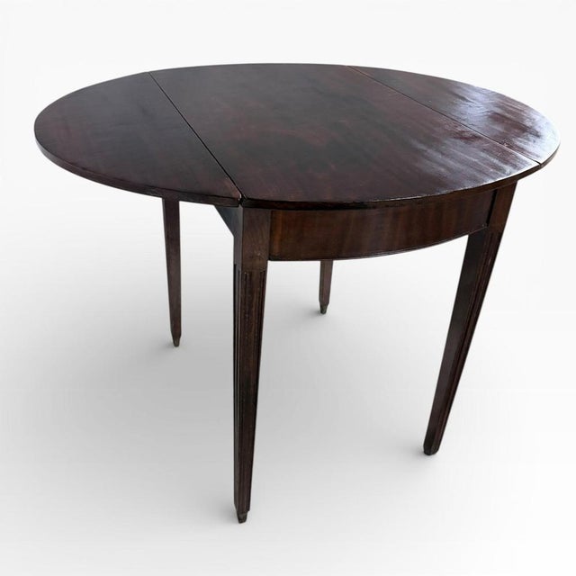 Brown Compact Drop-Leaf Table in Mahogany For Sale - Image 8 of 11