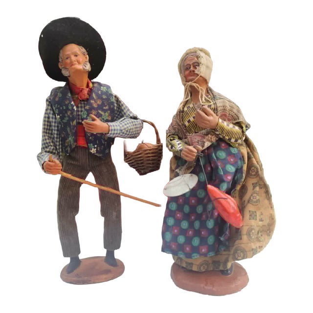 Regional Provence Dolls by Simone Jouglas, 1950s, Set of 2 For Sale