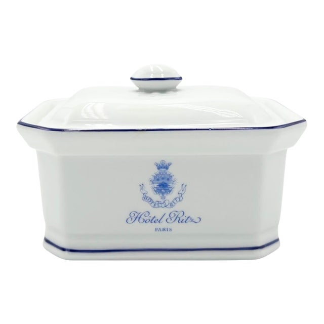 Vintage Ritz Paris Hotel Porcelain Covered Dish France For Sale