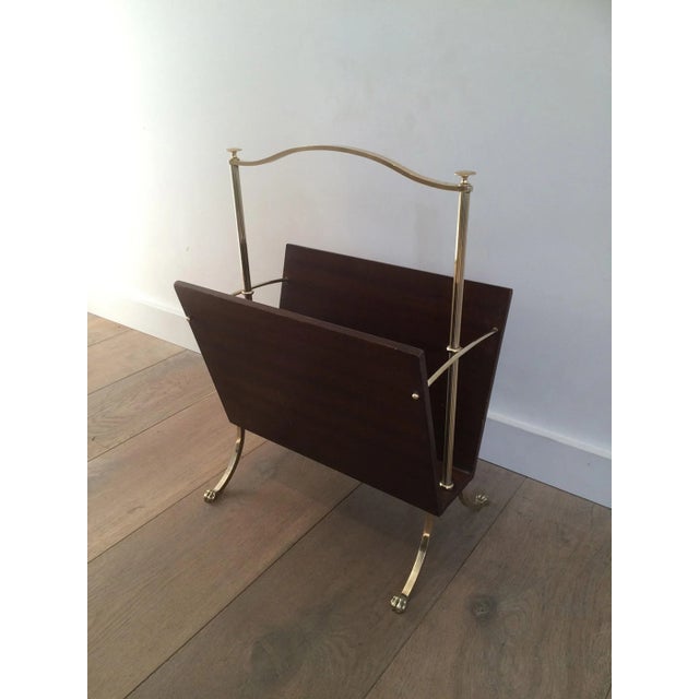 Brown Maison Jansen, Magazine Rack with Claw Feet, Circa 1940 For Sale - Image 8 of 13