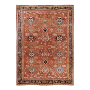 19th Century Antique Orange Sultanabad Area Rug 8'5 X 11'10