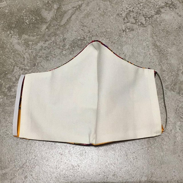 Hermès Handmade Hermes Legende Moghole Silk Scarf Face Mask For Sale - Image 4 of 9