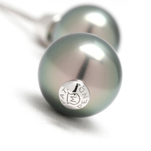 Mikimoto Black South Sea Pearls & Diamond Dangle Earrings, 18k White Gold, 2 In., A Pair For Sale - Image 4 of 6