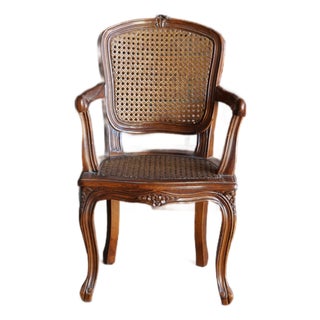 Miniature French Style Cane Arm Chair For Sale