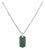 Men's .925 Sterling Silver Created Green Emerald Dog Tag Pendant Necklace - 22" Inches For Sale