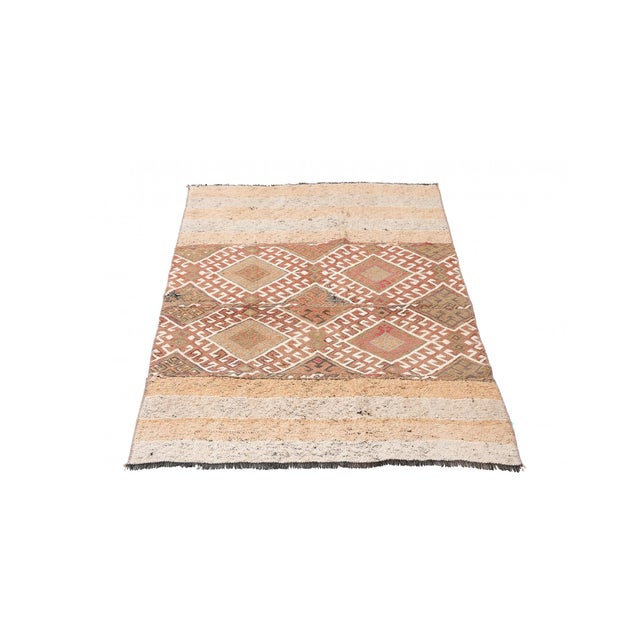 Mid-Century Modern Small Unique Decorative Kilim Rug - 3`1″ X 5`3″ For Sale - Image 3 of 6