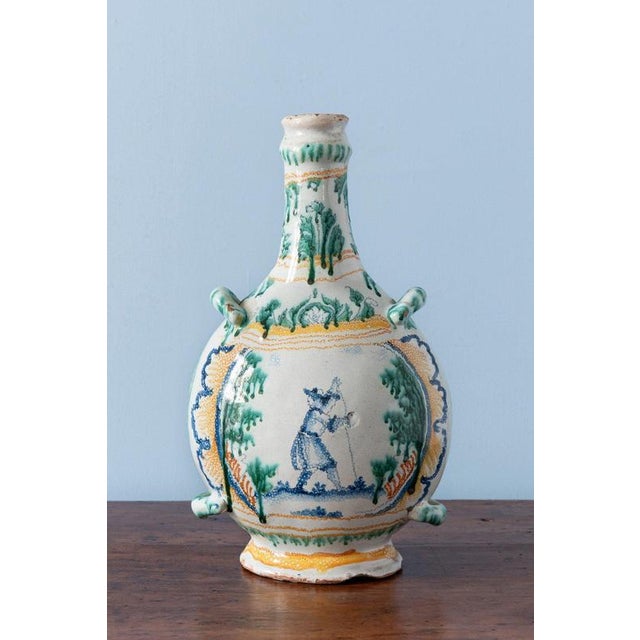 Blue & Green Bottle from Nevers Faience, 1750s For Sale - Image 3 of 11