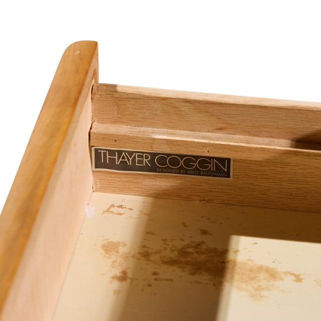 Milo Baughman for Thayer Coggin Mid Century Birdseye Maple and Brass Desk For Sale - Image 11 of 11