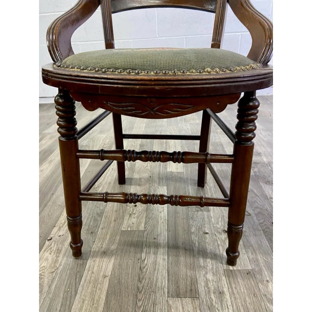Wood Antique 19th Century Victorian Needlepoint Ladderback Chairs - Pair For Sale - Image 7 of 13