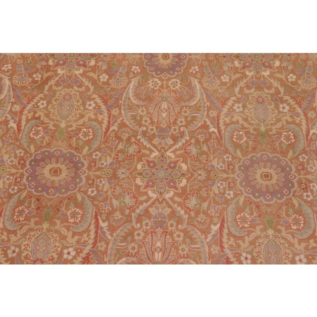 1990s Renaissance Floral 1990's Pak-Persian Brown/Tan Wool Rug - 9'0'' X 12'2'' For Sale - Image 5 of 9