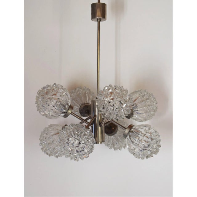 Metal Mid-Century Hedgehog Glass Sputnik Hanging Lamp from Richard Essig, 1960s For Sale - Image 7 of 8