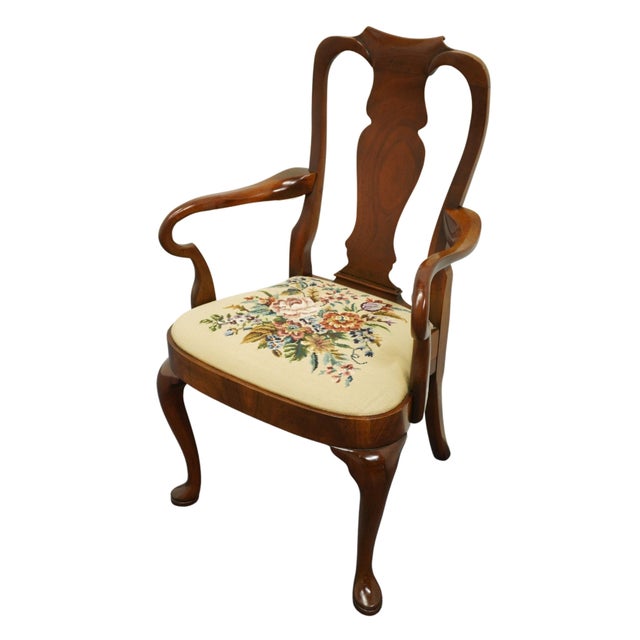 Traditional Hickory Chair Solid Mahogany Traditional Style Bentwood Splat Back Dining Arm Chair For Sale - Image 3 of 9
