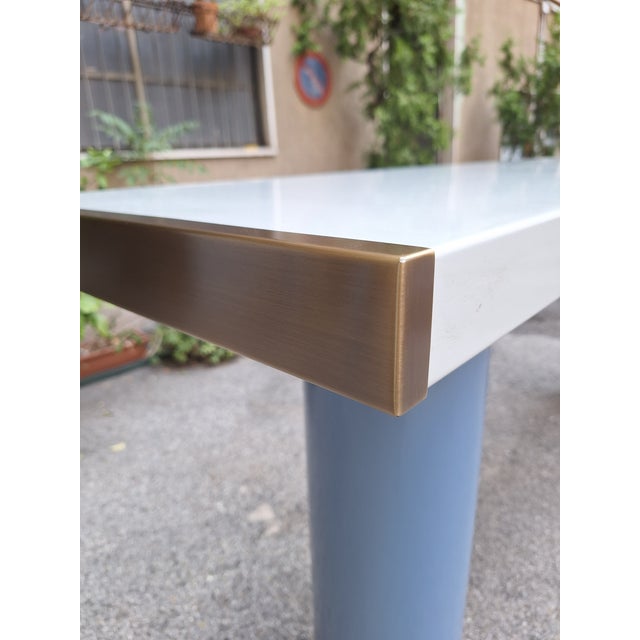 Console in White Lacquer with Cylindrical Plastic Legs by Tresoldi Salvati, 1980s For Sale - Image 4 of 11