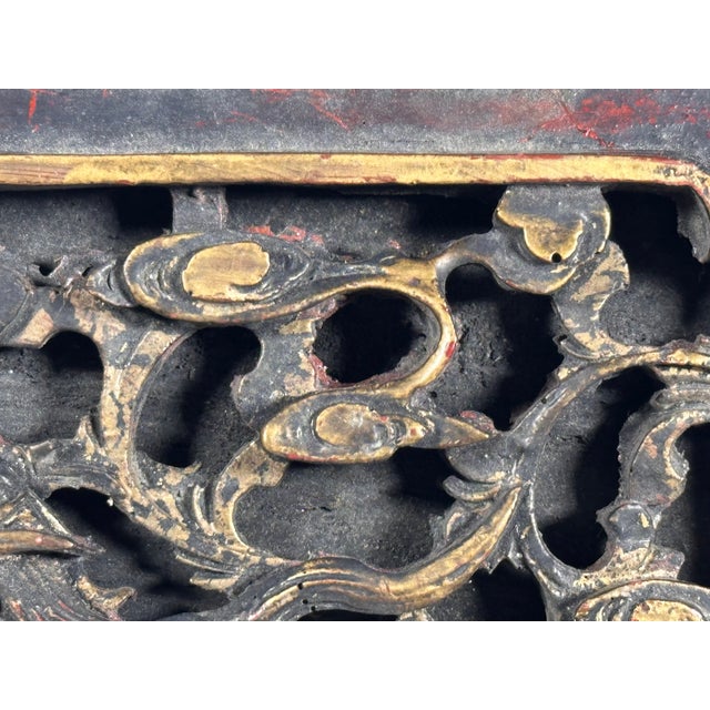 Chinese Antique Chinese Gilt Lacquered Qilin Architectural Panel For Sale - Image 3 of 17