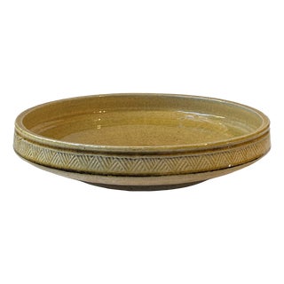 Vintage Stoneware Bowl in Yellow Glaze by Nils A. Kähler for Hak, 1970s For Sale