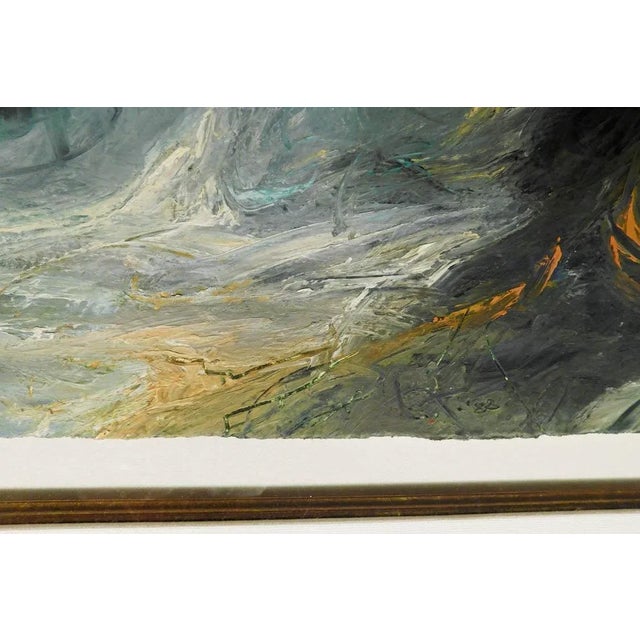 Impressionist Larry Fodor "Spiritual Shaman" Original Oil on Paper Hand Signed Framed For Sale - Image 3 of 6