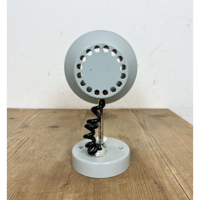 Metal Vintage Grey Metal Wall Lamp by Josef Hurka for Napako, 1970s For Sale - Image 7 of 17