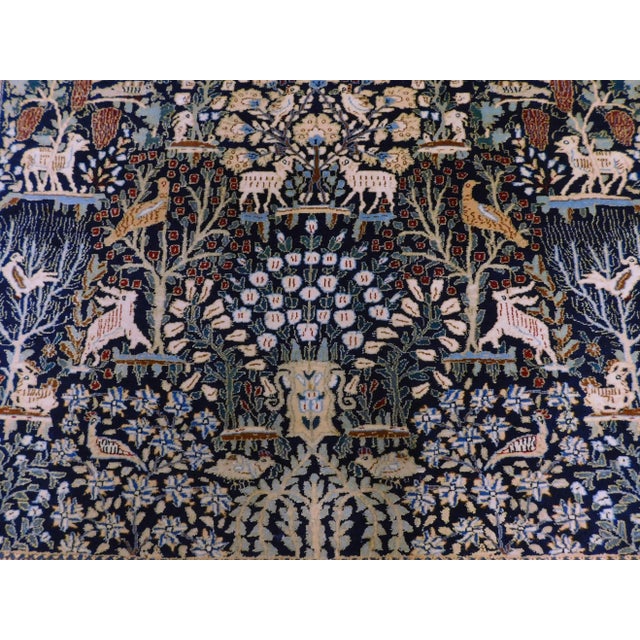 Vintage Persian Nain Wool and Silk Rug 3'10"x 6'5" For Sale - Image 4 of 12