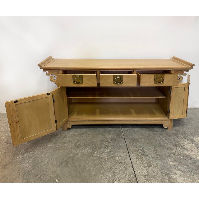 Century Furniture Asian Hollywood Regency Cerused Oak Cabinet, Century Furniture For Sale - Image 4 of 11