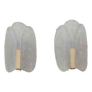 Wall Sconces attributed to Carl Fagerlund for Orrefors, 1970s, Set of 2 For Sale
