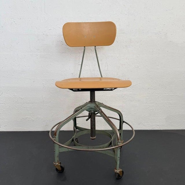 Industrial Industrial Adjustable Drafting Task Chair by Toledo Metal Furniture Co. For Sale - Image 3 of 9