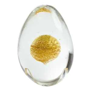 1960s Venini Glass & 24 Karat Gold Inclused Sphere Egg Paperweight