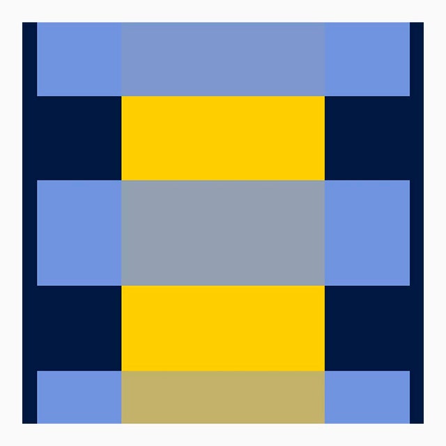 Yellow Through Blue on Navy Fine Art Print 20" X 24" by Liz Roache For Sale - Image 4 of 7